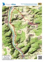 Karte mit Wanderrouten 1. und 2. Teilgruppe